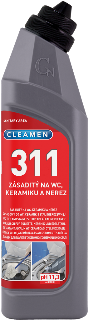 Cleamen 311 WC čistič zásaditý na keramiku a nerez 750ml