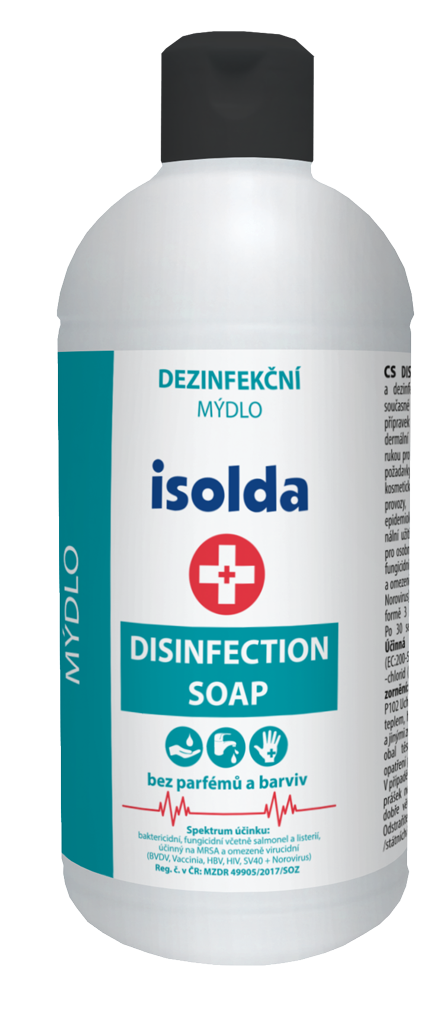 Isolda tekuté dezinfekční mýdlo 500ml (účinné proti virům) bez parfémů a barviv