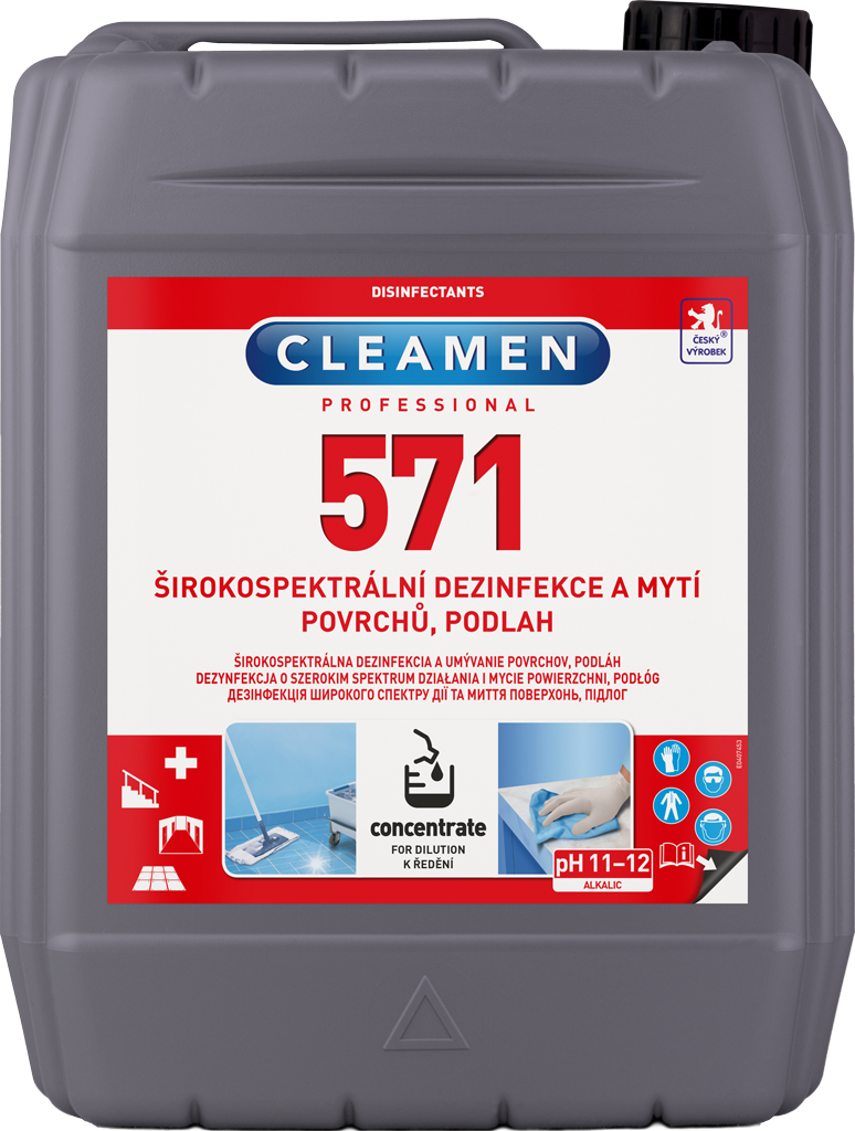 CLEAMEN 571 dezinfekce a myti povrchů a podlah širokospektrální 5l (MRSA)