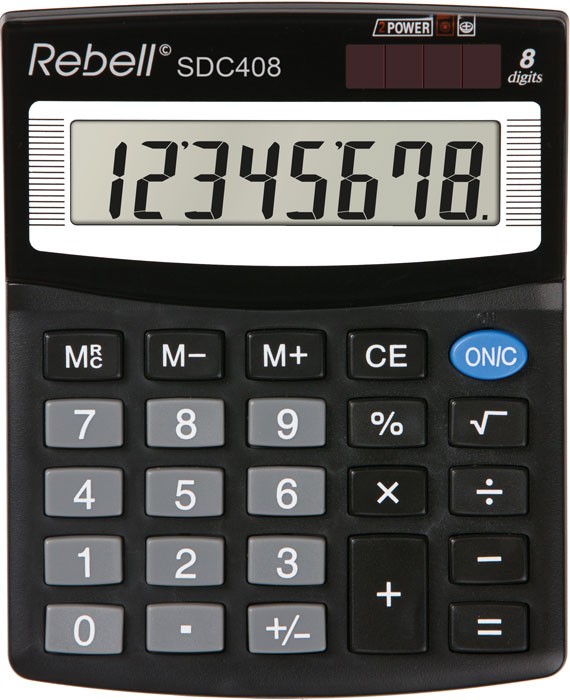 Kalkulačka Rebell SDC 408+ black stolní / 8 míst.