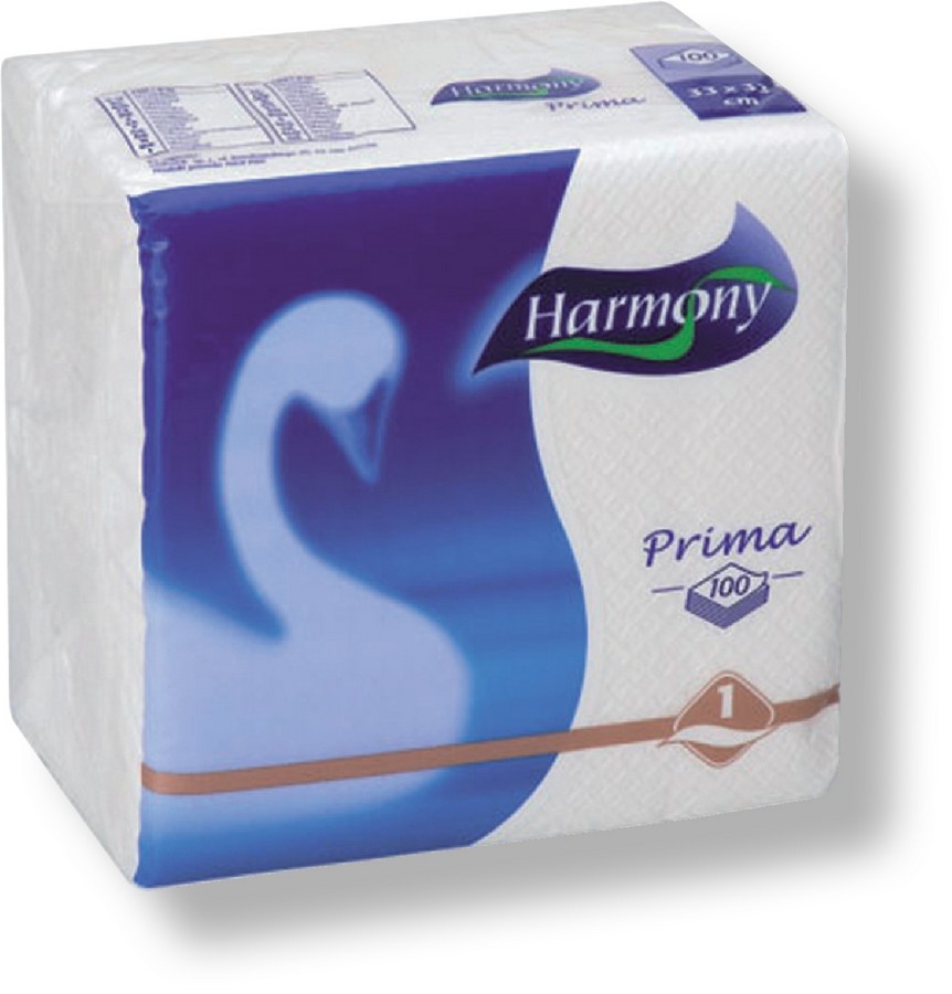 Ubrousky Harmony bílé Prima 33 x 33 /100 ks