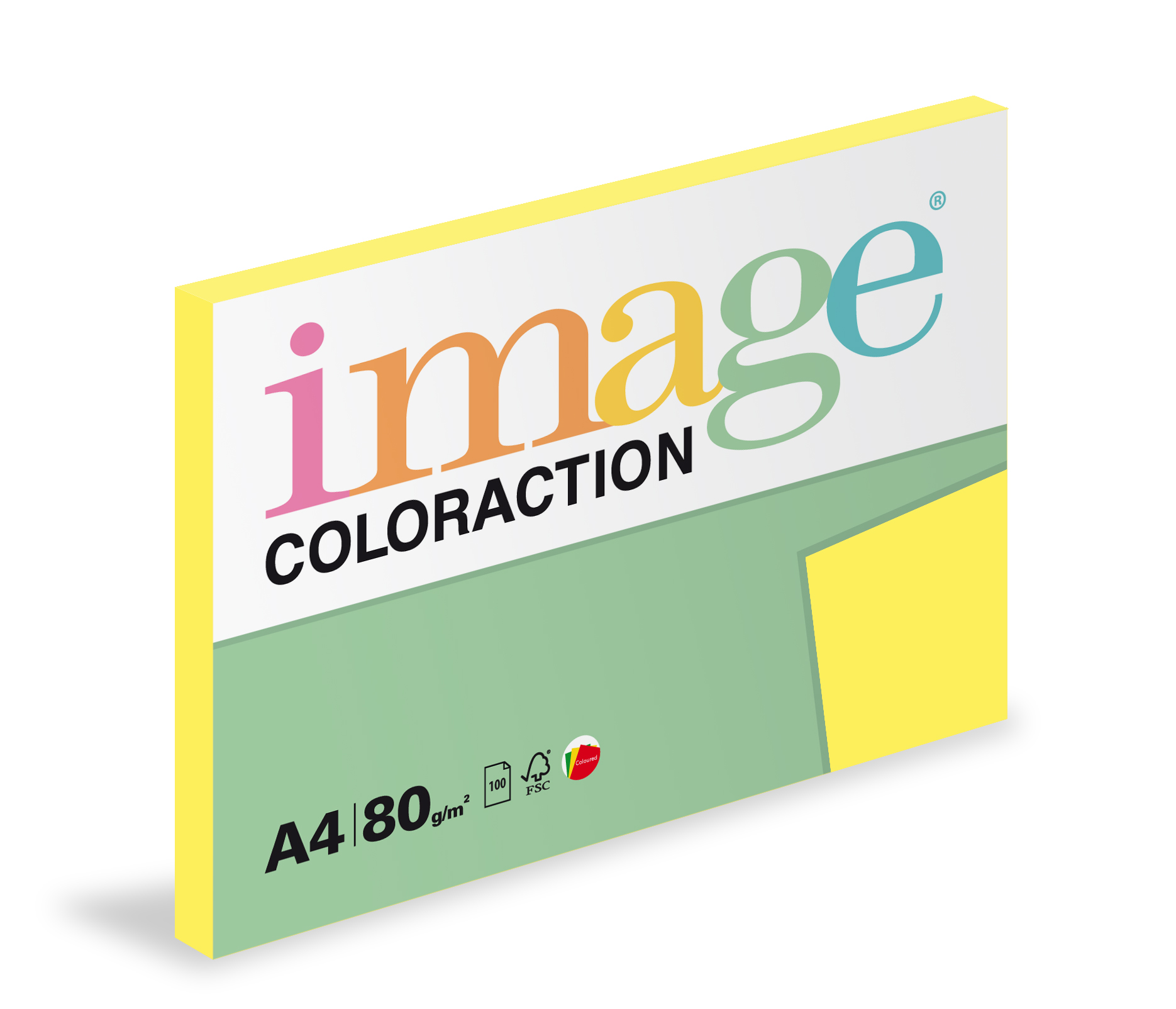 Papír kopírovací Coloraction A4 80g/ 100 listů žlutá střední