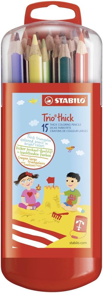 Pastelky Stabilo Trio silné sada 15 ks v plastovém boxu