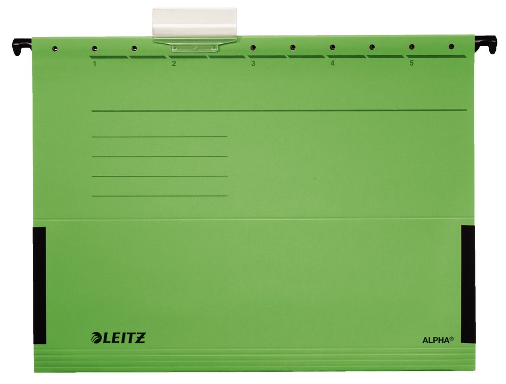 Závěsné desky Leitz ALPHA s bočnicemi zelené