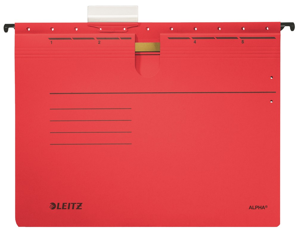 Závěsné desky ALPHA s rychlovazačem červené