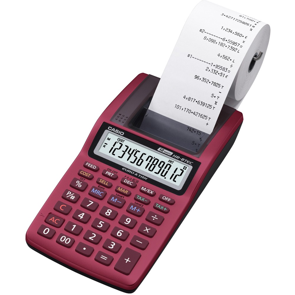 Kalkulačka Casio HR 8TEC/TM RD s TMRD tiskem