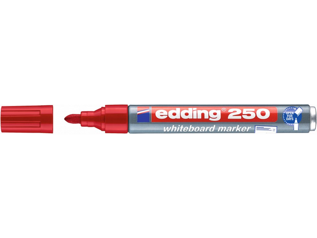 Edding 250 popisovač na bílé tabule červený 1,5 - 3 mm