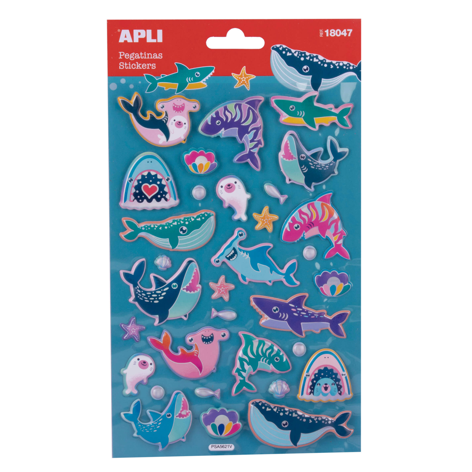 APLI samolepky - Mořská zvířata, metalické, 32 ks