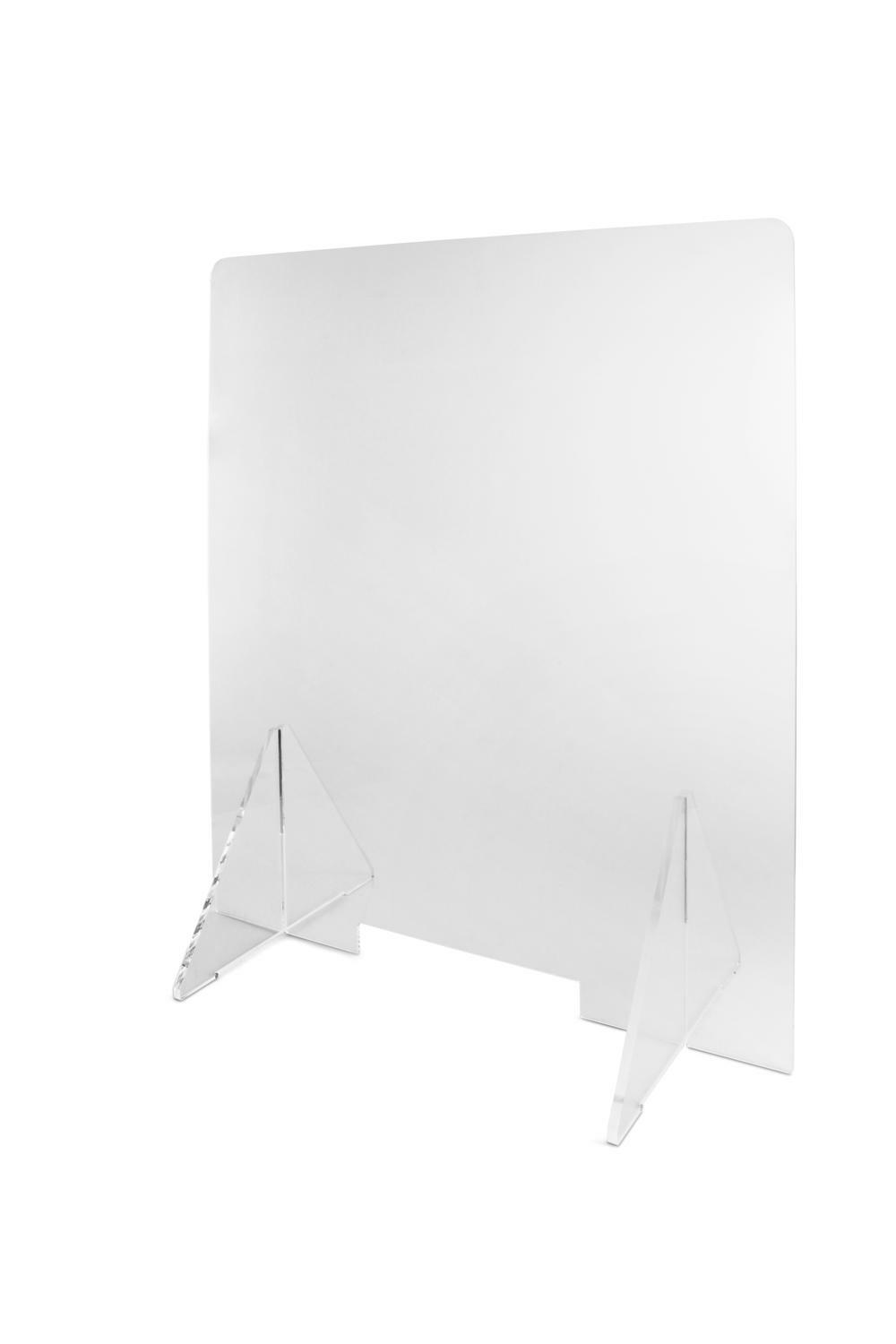 Ochranný štít na pult s okénkem 23 x 3 cm, transparentní, rozměr 60 x 65 cm