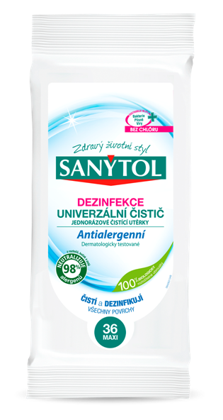Sanytol dezinfekční utěrky virucidní a antialergenní 36 ks