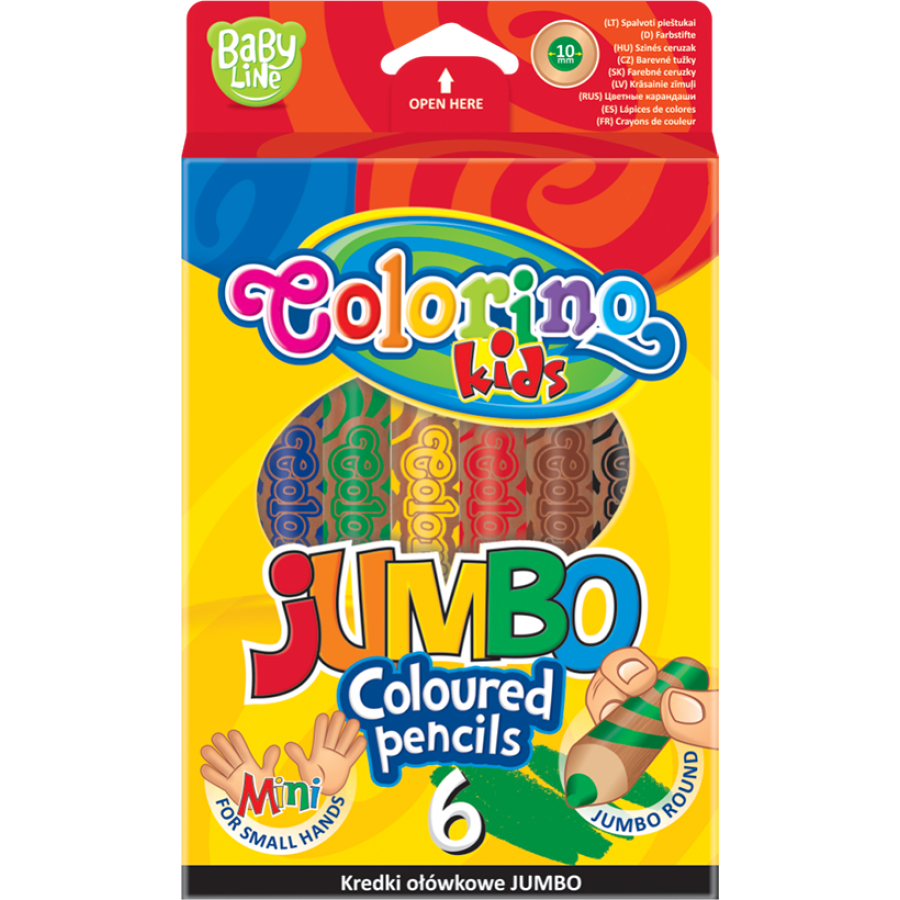 Pastelky Colorino JUMBO dětské 6 barev s ořezávátkem