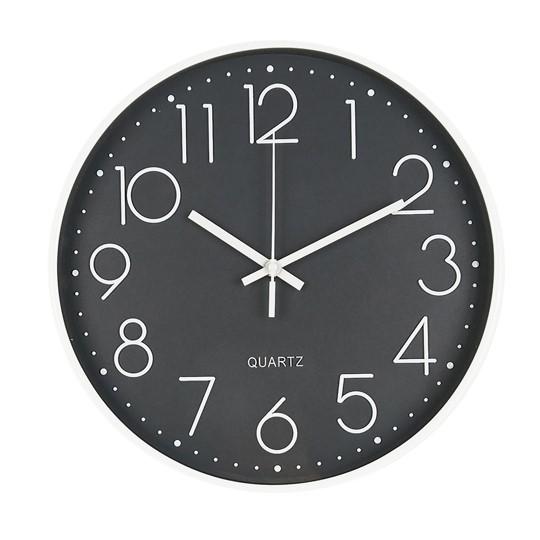 Spoko nástěnné hodiny Trendy, O 30,5 cm, černo-bílé