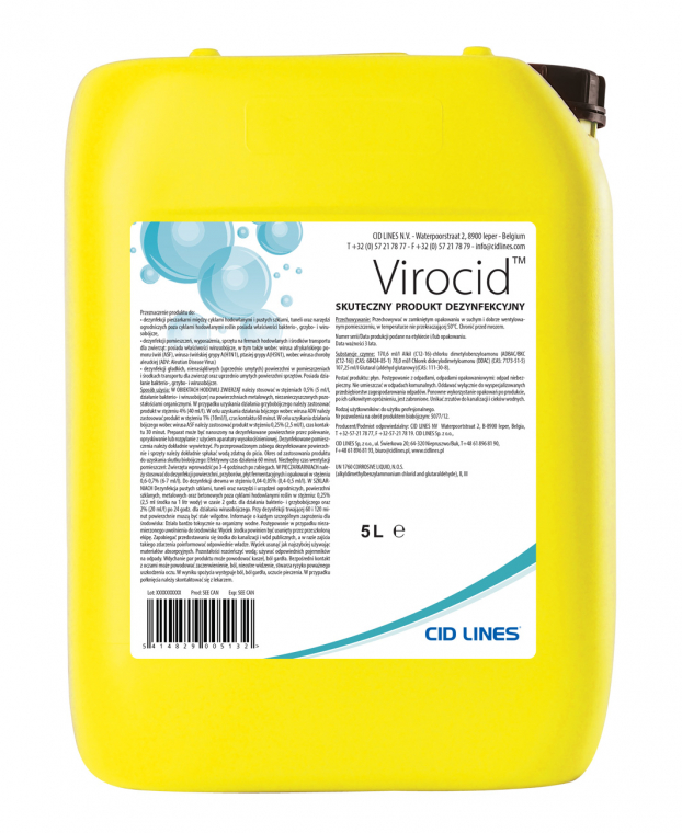 Virocid 5l (širokospektrální dezinfekce) extrémně účinná od 0,25%, plně virucidní