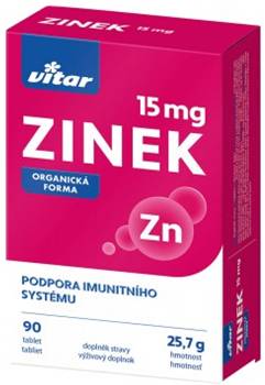 Vitar Zinek 15 mg 90 tablet