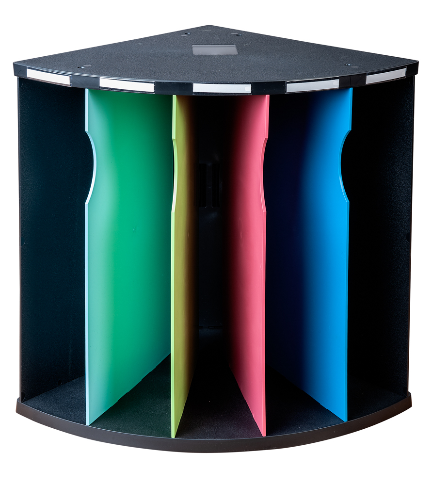 Exacompta třídící box The Corner (rohový), 5 přihrádek, A4 maxi ,černý + mix barev