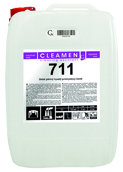 CLEAMEN 711 slabě pěnivý kyselý průmyslový čistič 21kg