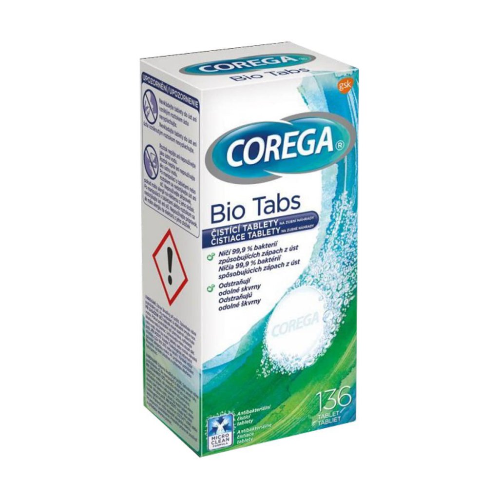 Corega tablety 136 ks čistící, antibakteriální
