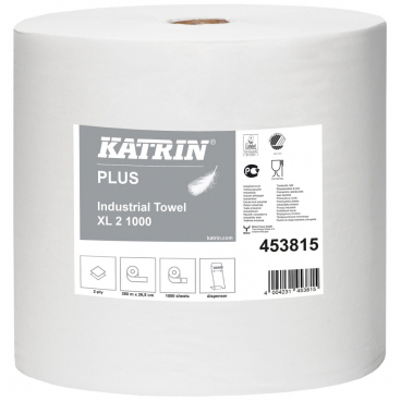 Katrin 453815 průmyslová role 2-vrstvá celulóza, šíře 265 mm, návin 380m, průměr role 290 mm/1ks