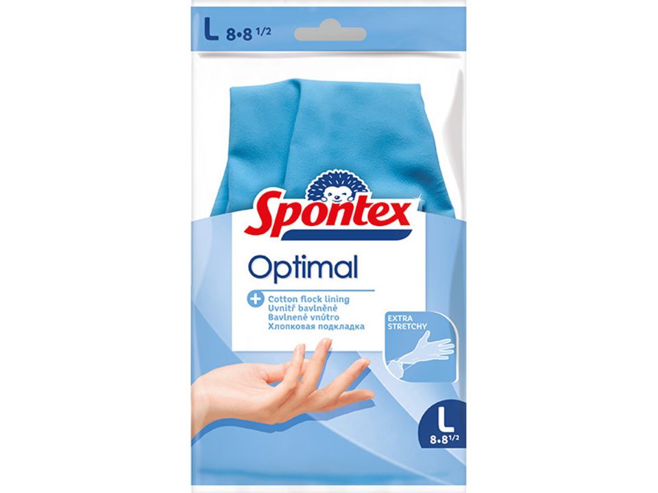 Spontex Optimal úklidové rukavice, 100% přírodní latex, velikost L, č. 9