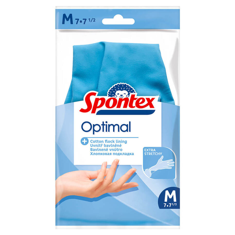 Spontex Optimal úklidové rukavice, 100% přírodní latex, velikost M, č. 8