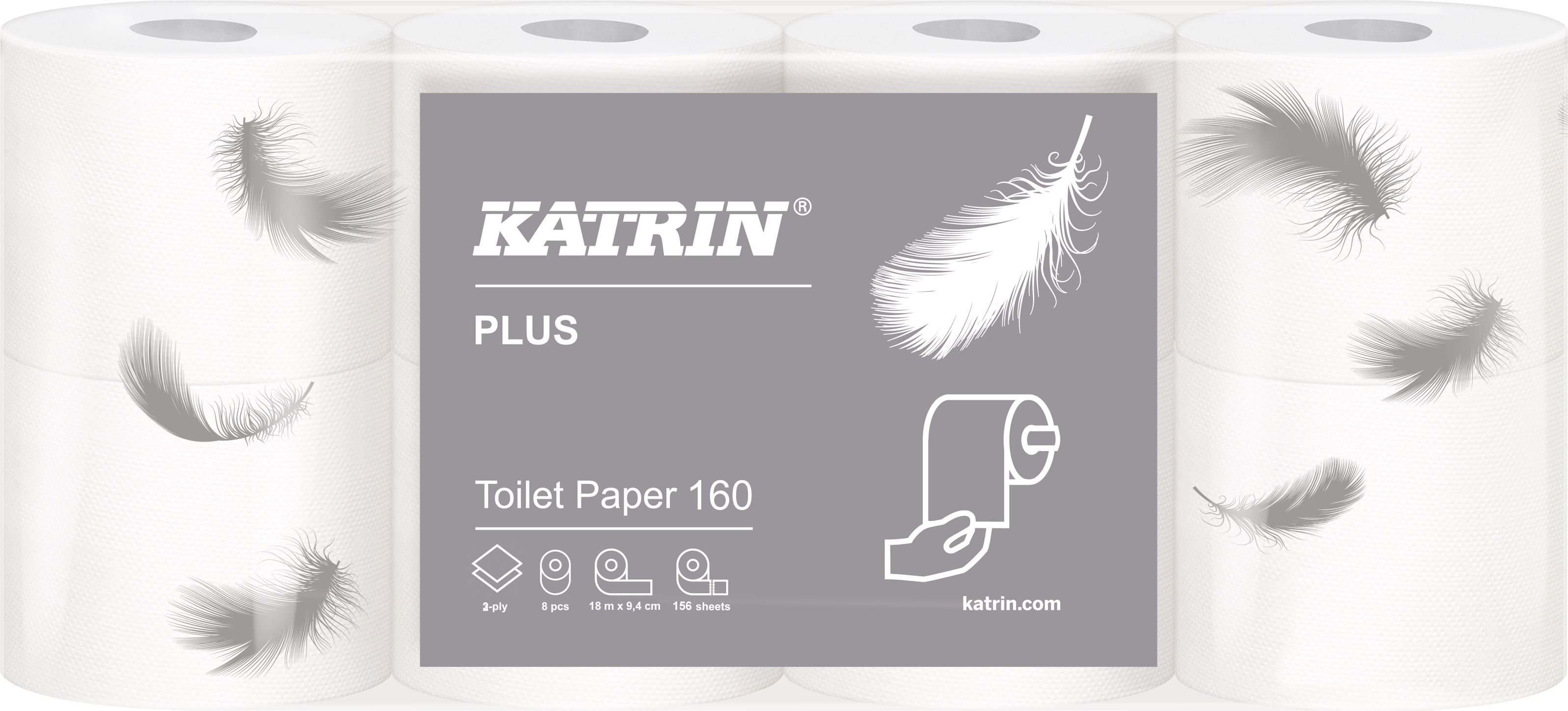 Papír toaletní Katrin Plus 160 útržků 112966 , 2-vrstvý bílý / 1 ks