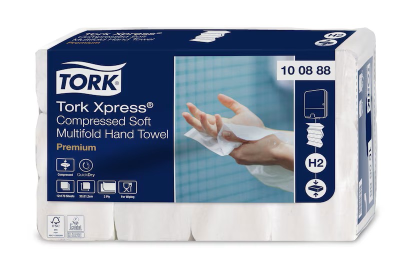 Tork papírové ručníky ZZ 2-vrstvé 21,2 x 32 cm 100888 / karton 2040 ks