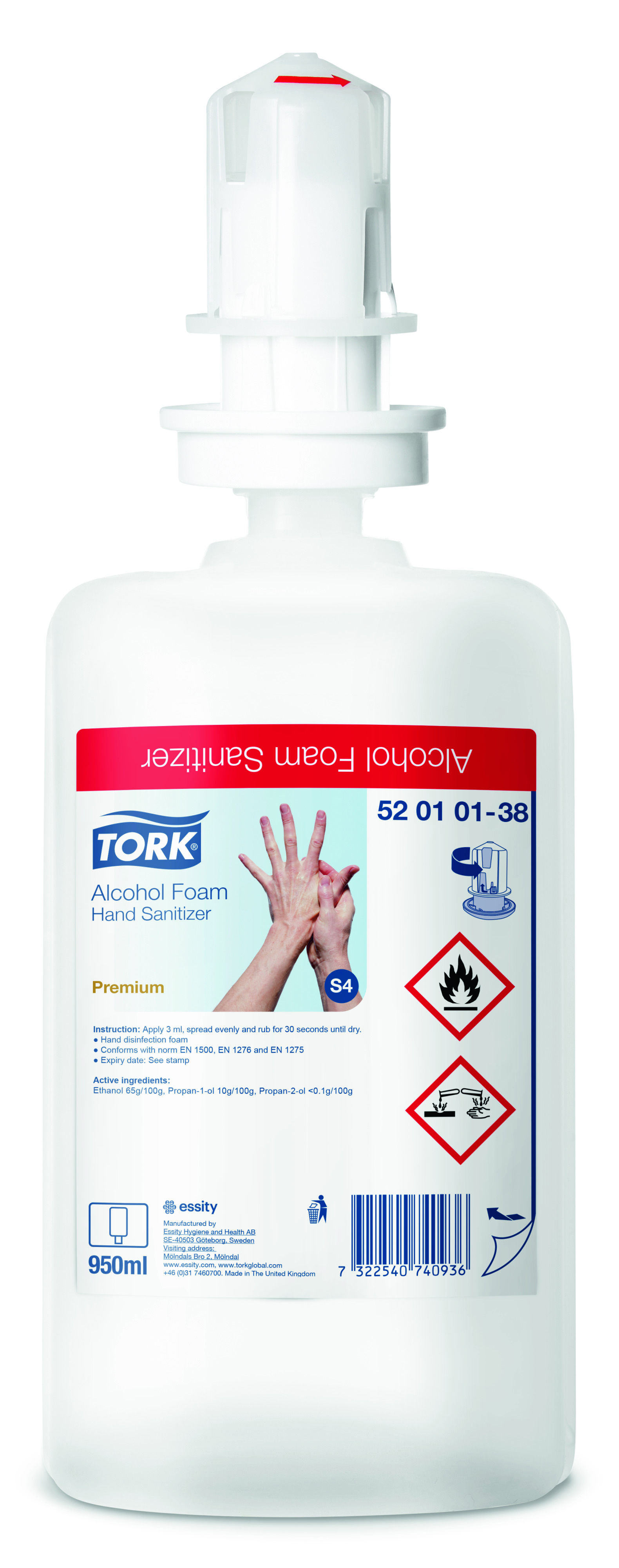 Tork alkoholová dezinfekce bezoplachová 424105 S4 / 6 x 1l