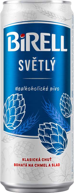 Pivo Birell 0,33 l světlý plech