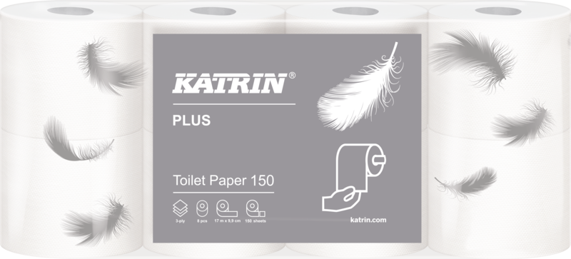 Papír toaletní Katrin Plus 16525 3-vrstvý hedvábný / 8 rolí