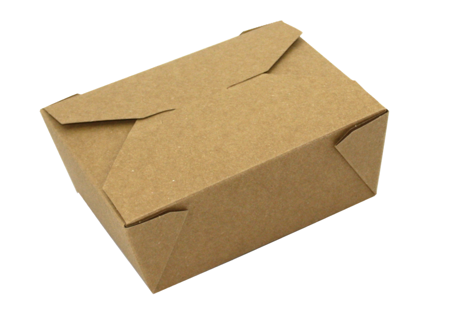 Papírový box EKO 215x160x6 mm  na jídlo kraft s chlopněmi 2000ml / 50ks