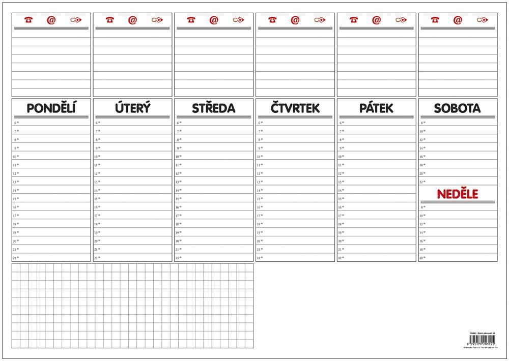 Mapa plánovací A3 týdenní - 30 listů