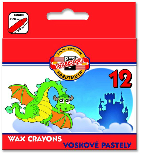Pastelky voskové Koh-i-noor 8232/ 12 ks v papírové krabičce (voskovky)
