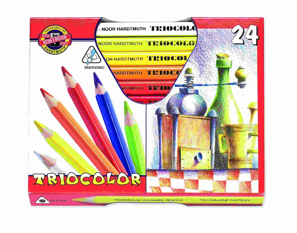 Pastelky KIN Triocolor trojhranné Jumbo 3154/ 24 ks (10,5mm)