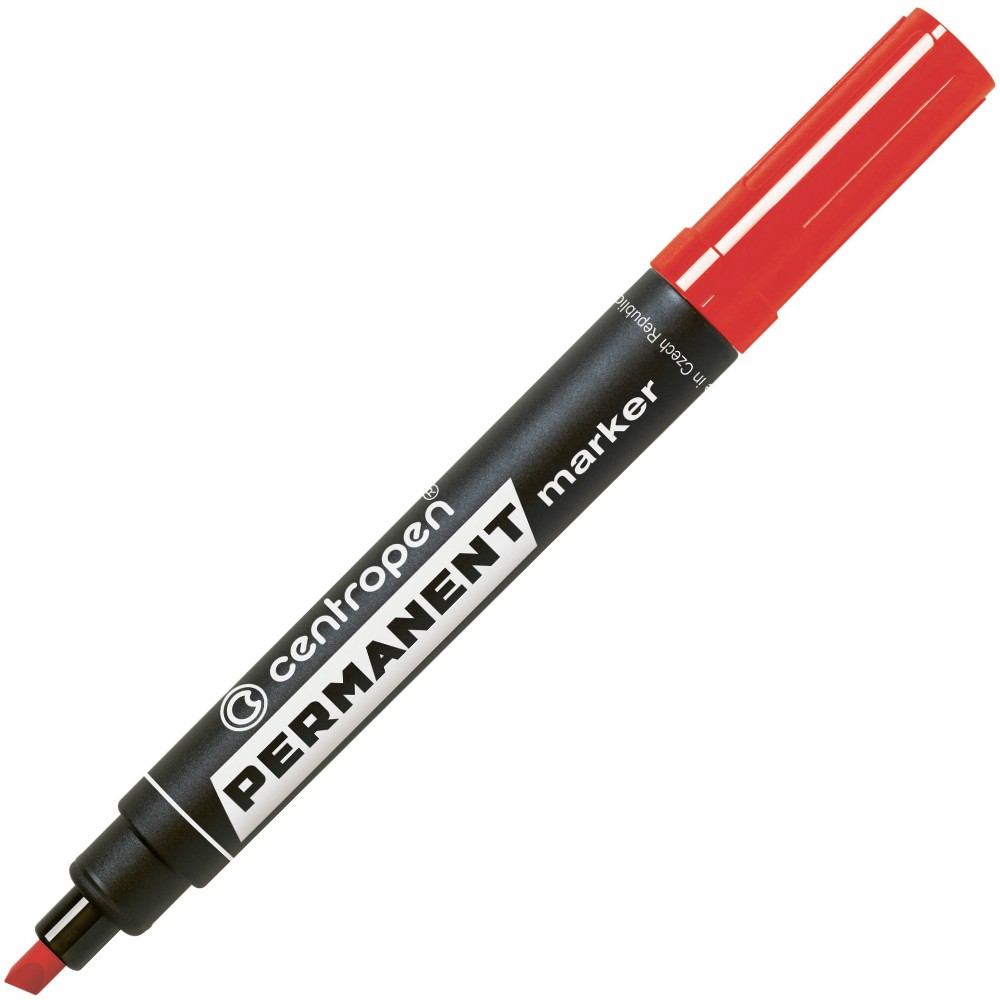 Centropen popisovač 8576 permanent červený zkosený