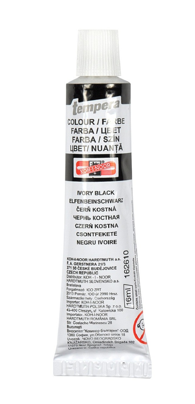 Barva temperová tuba 16 ml - černá