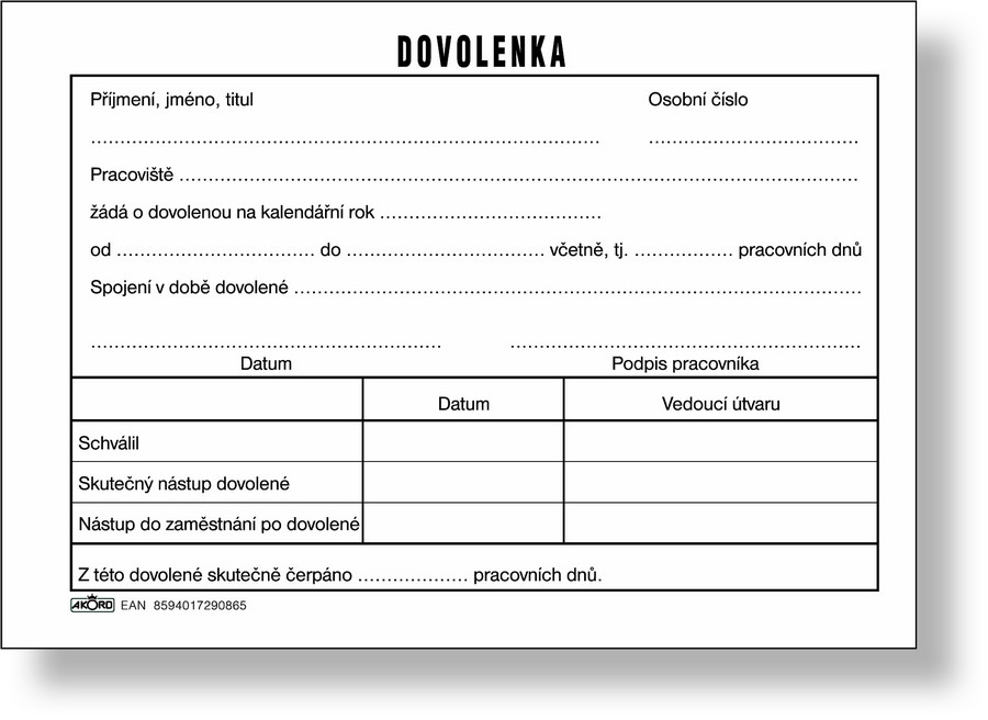 Dovolenka A6, blok 100 L