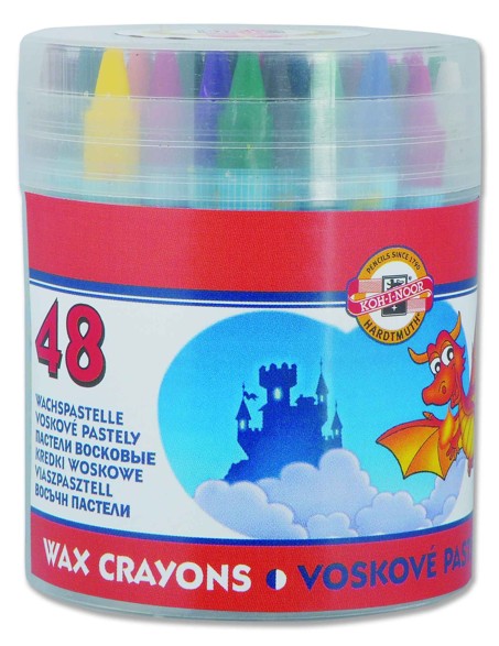 Pastelky voskové Koh-i-noor 8236/48 ks v plastové dóze (voskovky)