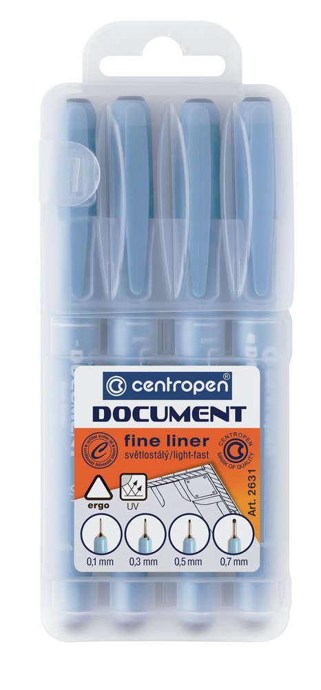Centropen popisovač/liner 2631 Dokument sada 4 ks černý