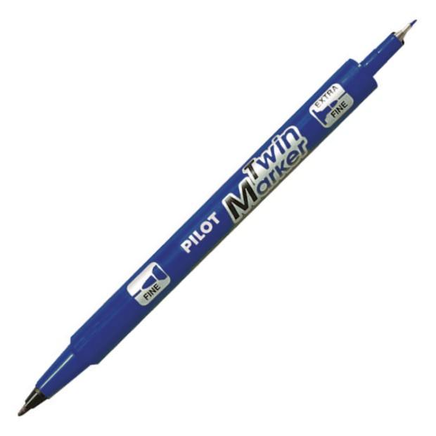 Pilot popisovač 4912 Twin marker modrý