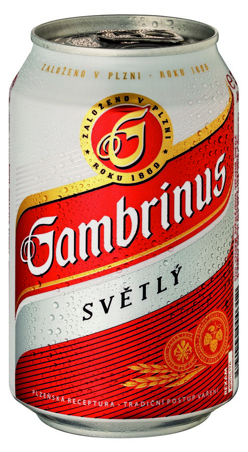 Pivo Gambrinus 10° 0,33 l plech