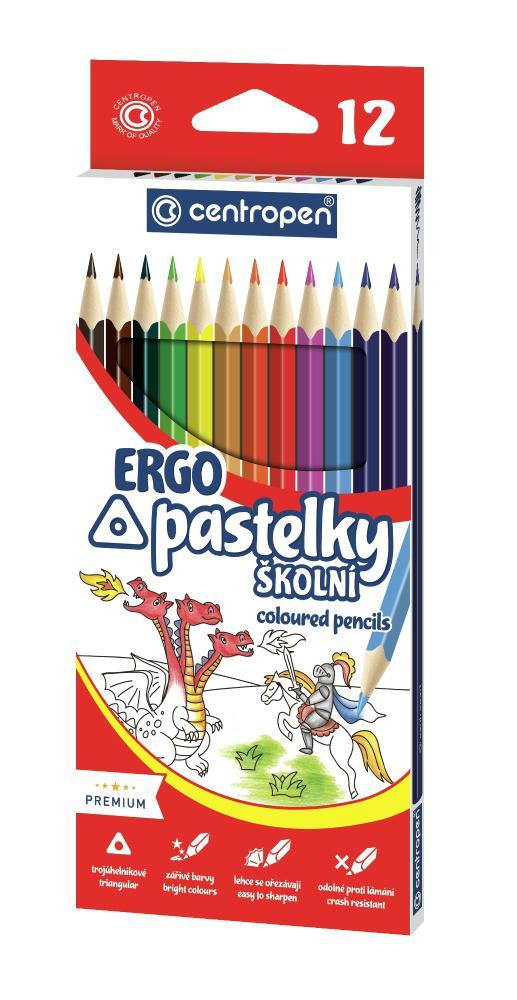 Pastelky Centropen trojhranné 12 ks lakované