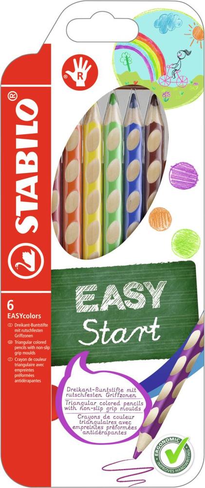 Pastelky Stabilo EASYcolors trojhranné pro praváky 6 ks