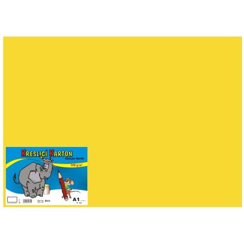 Karton kreslicí barevný A1 180g/10l žlutý