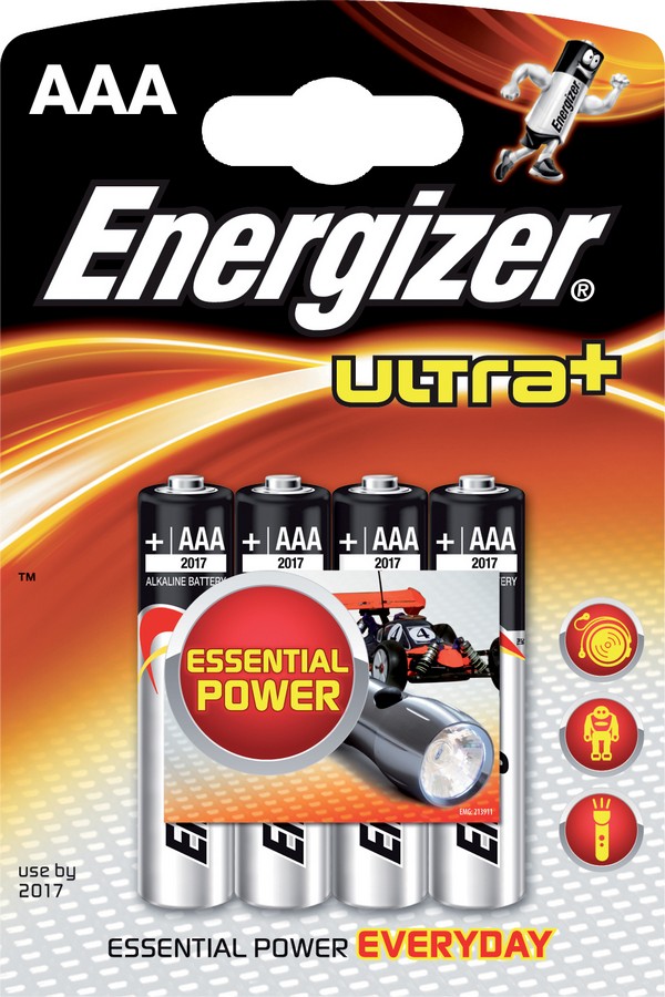 Baterie alkalická Energizer AAA ultra+ / 4 ks