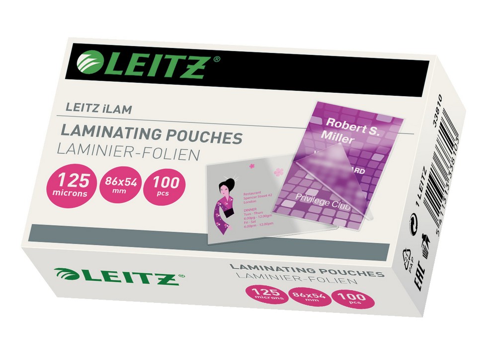 Fólie laminovací Leitz 54x86mm, 125 mic / 100 ks