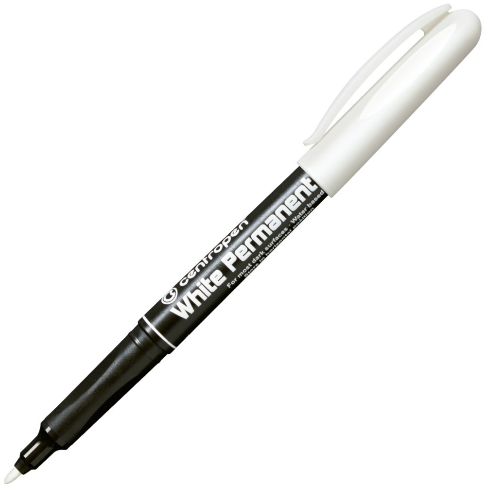 Centropen popisovač 2686 Permanent bílý tenký hrot