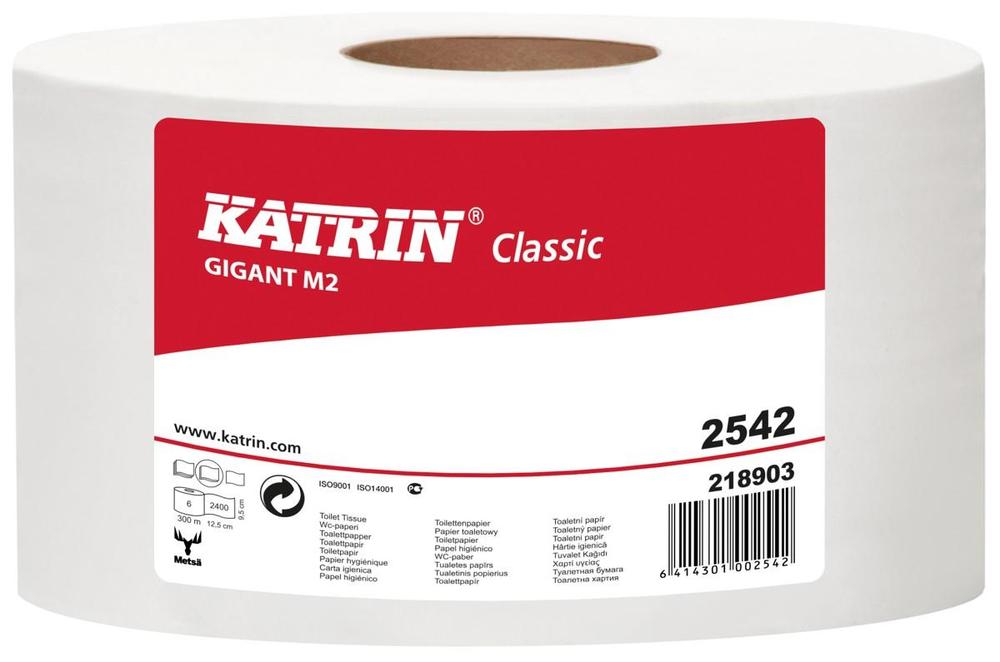 Papír toaletní JUMBO Katrin Classic 230 mm, 2-vrstvý, bílý / 6 rolí