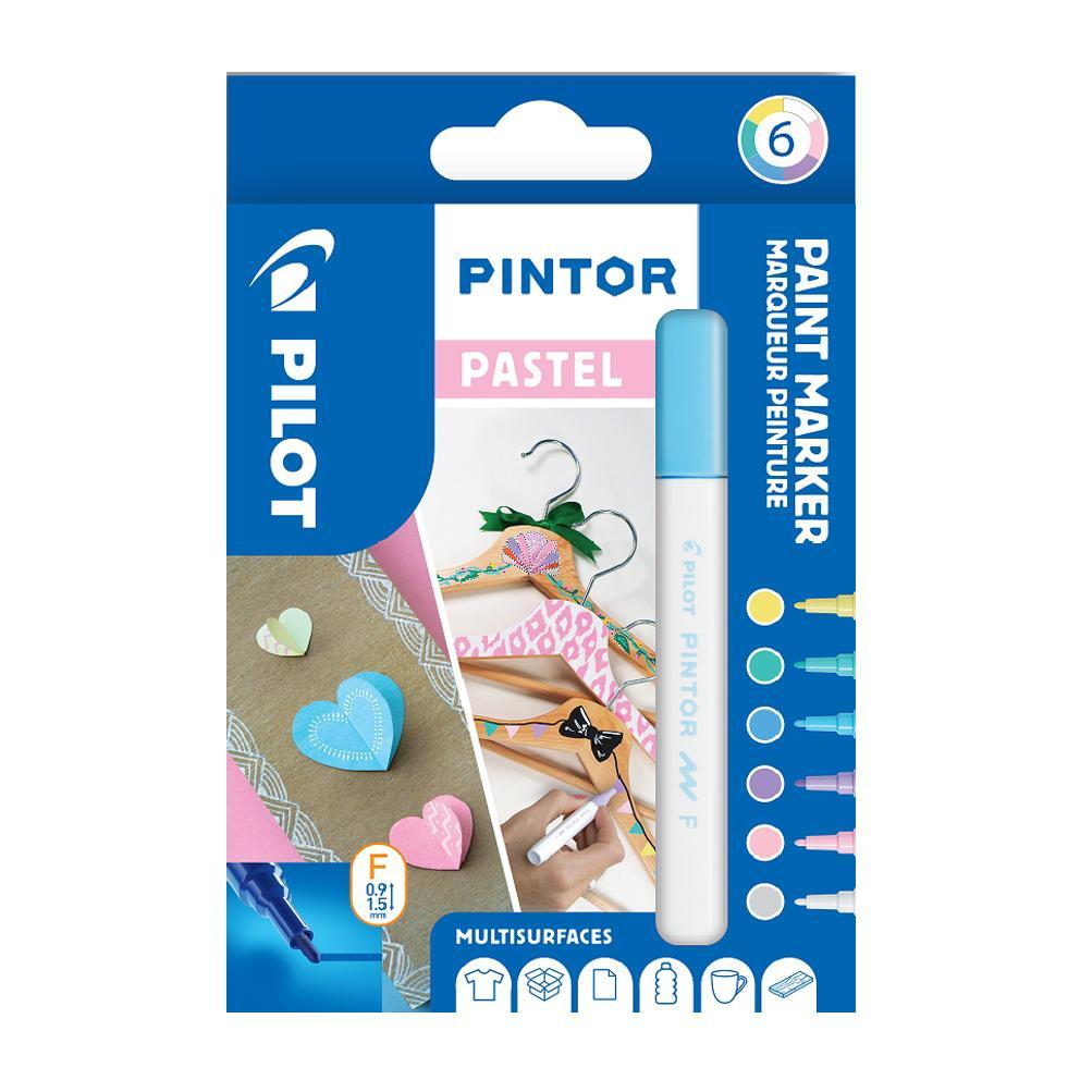 Pilot popisovač 4074 Pintor Pastel sada 6 barev hrot F