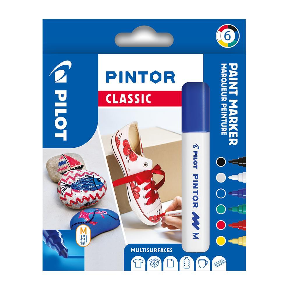 Pilot popisovač 4076 Pintor Classic sada 6 barev hrot M