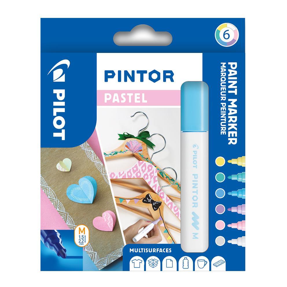 Pilot popisovač 4076 Pintor Pastel sada 6 barev hrot M